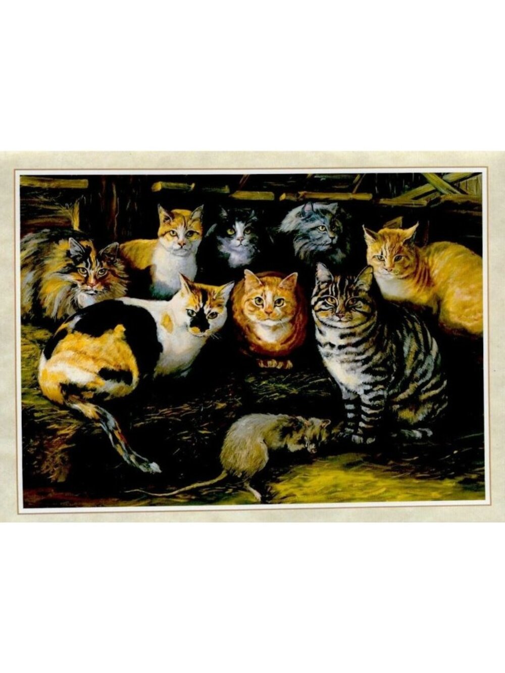 6-Pk VTG Leanin’ Tree Birthday Cards +✉ THE VIGILANTES Barn Cats Nona Hengen